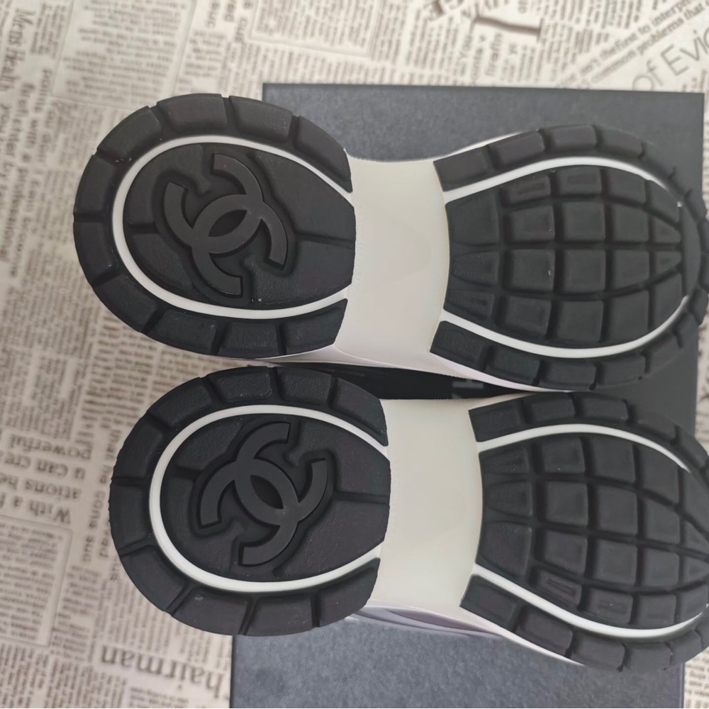 Chanel White and Silver Sneakers - Picture 7 of 8